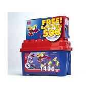 Mega Bloks 1400 Piece Micro Tub Plus 500 Pieces Free.